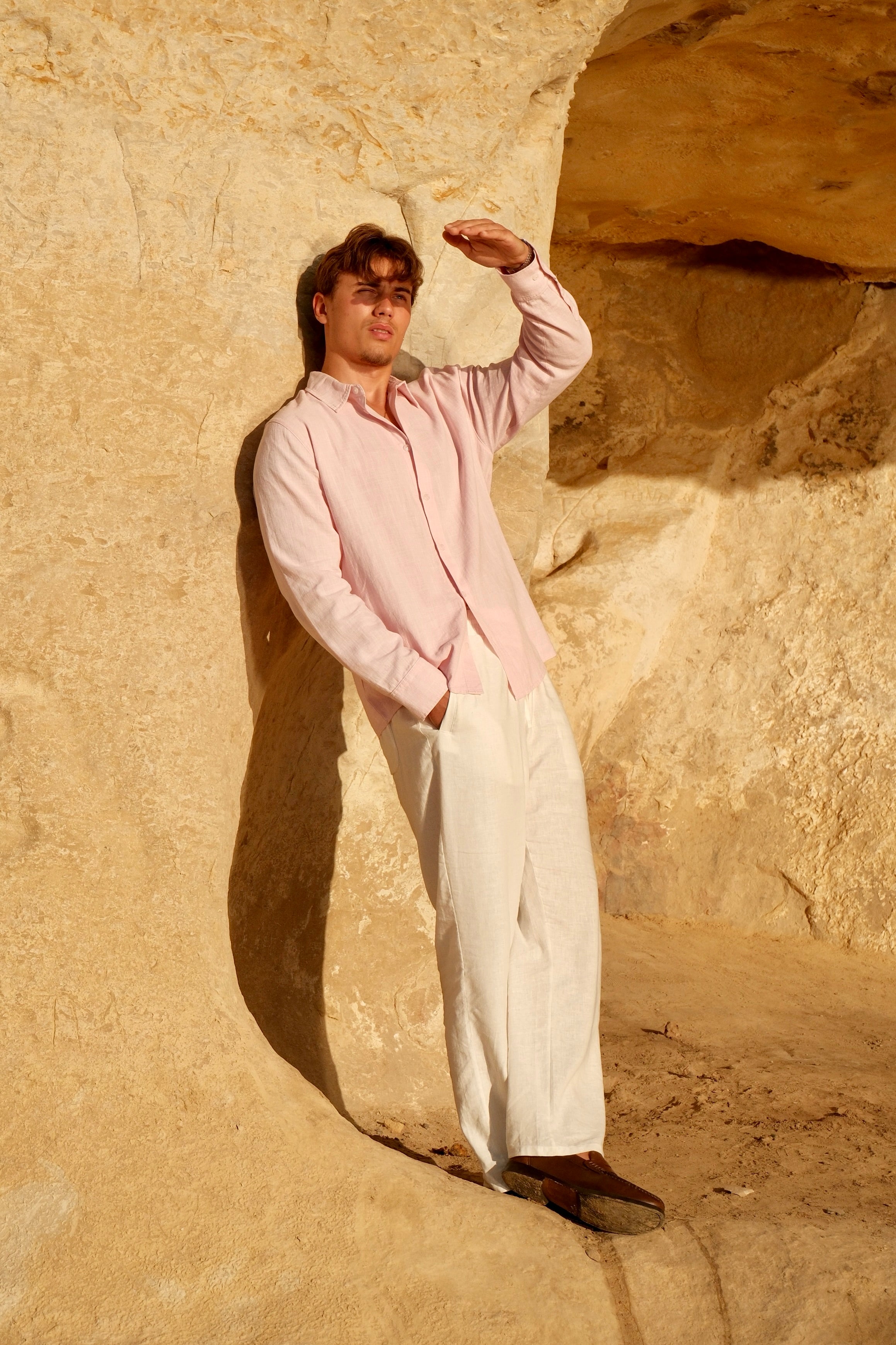 Summer Essentials Bundle – Textured Shirt + Linen Trousers