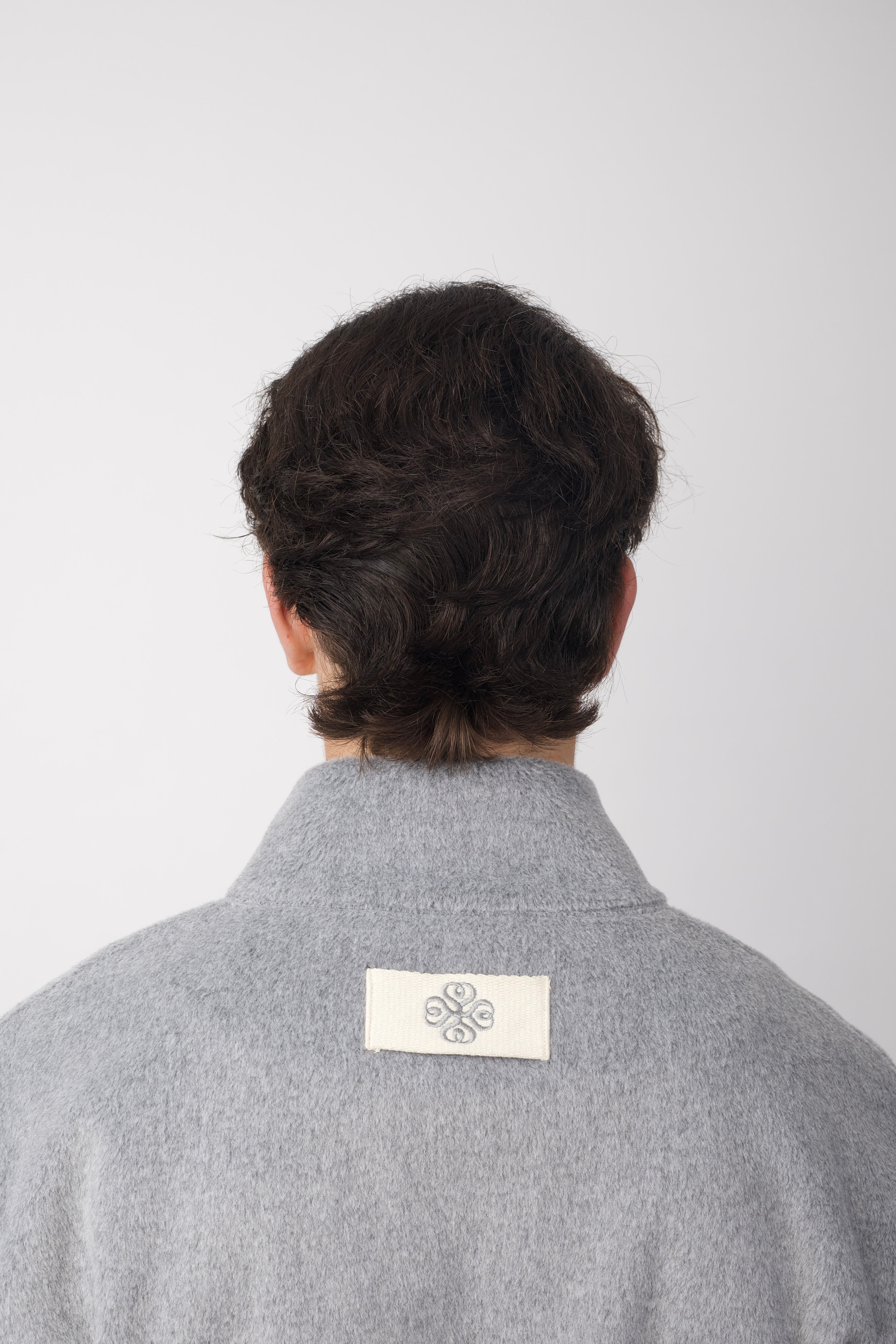 Snap-Tab Collar Blouson Grey