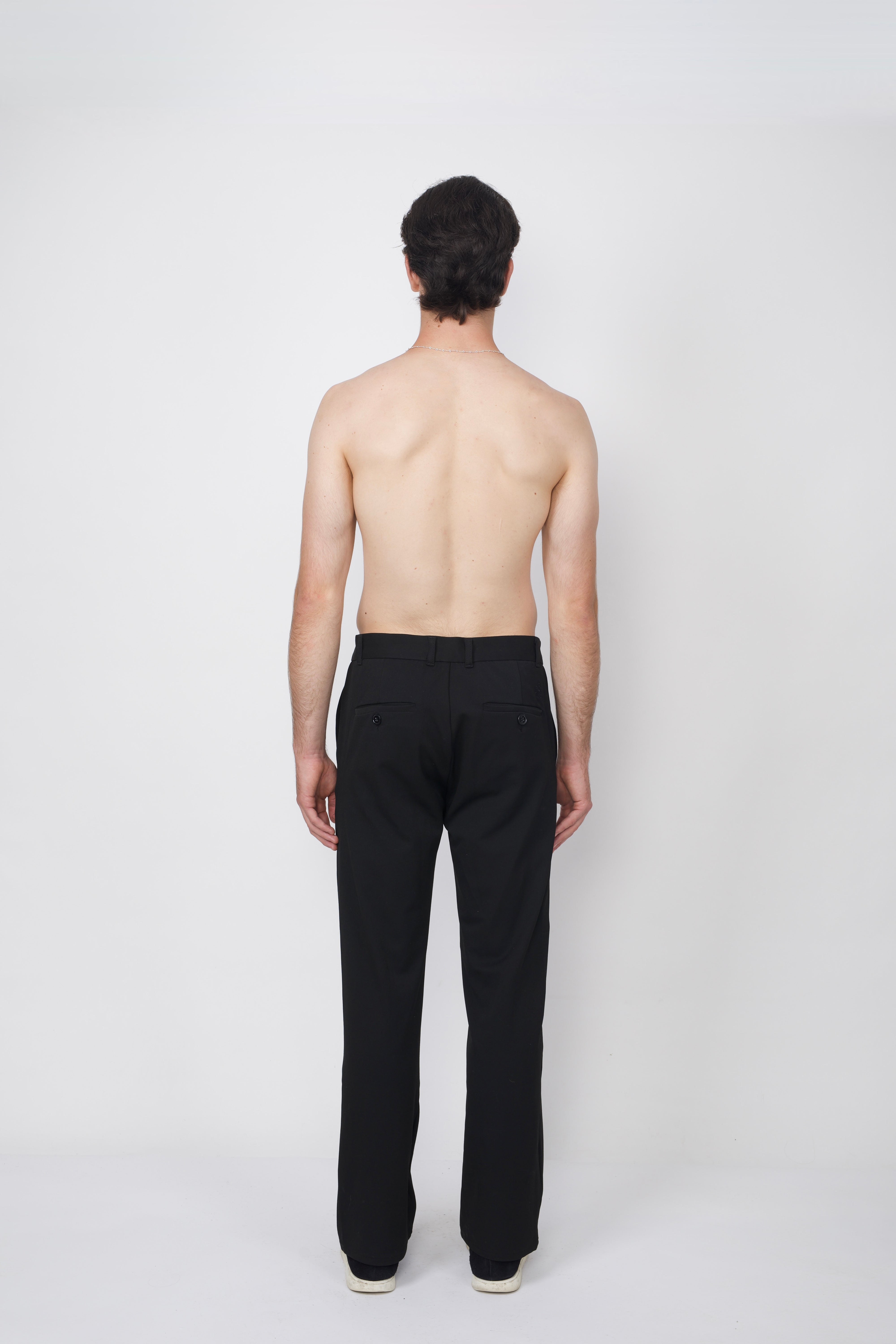 Straight Leg Tailored Chino Trousers Black