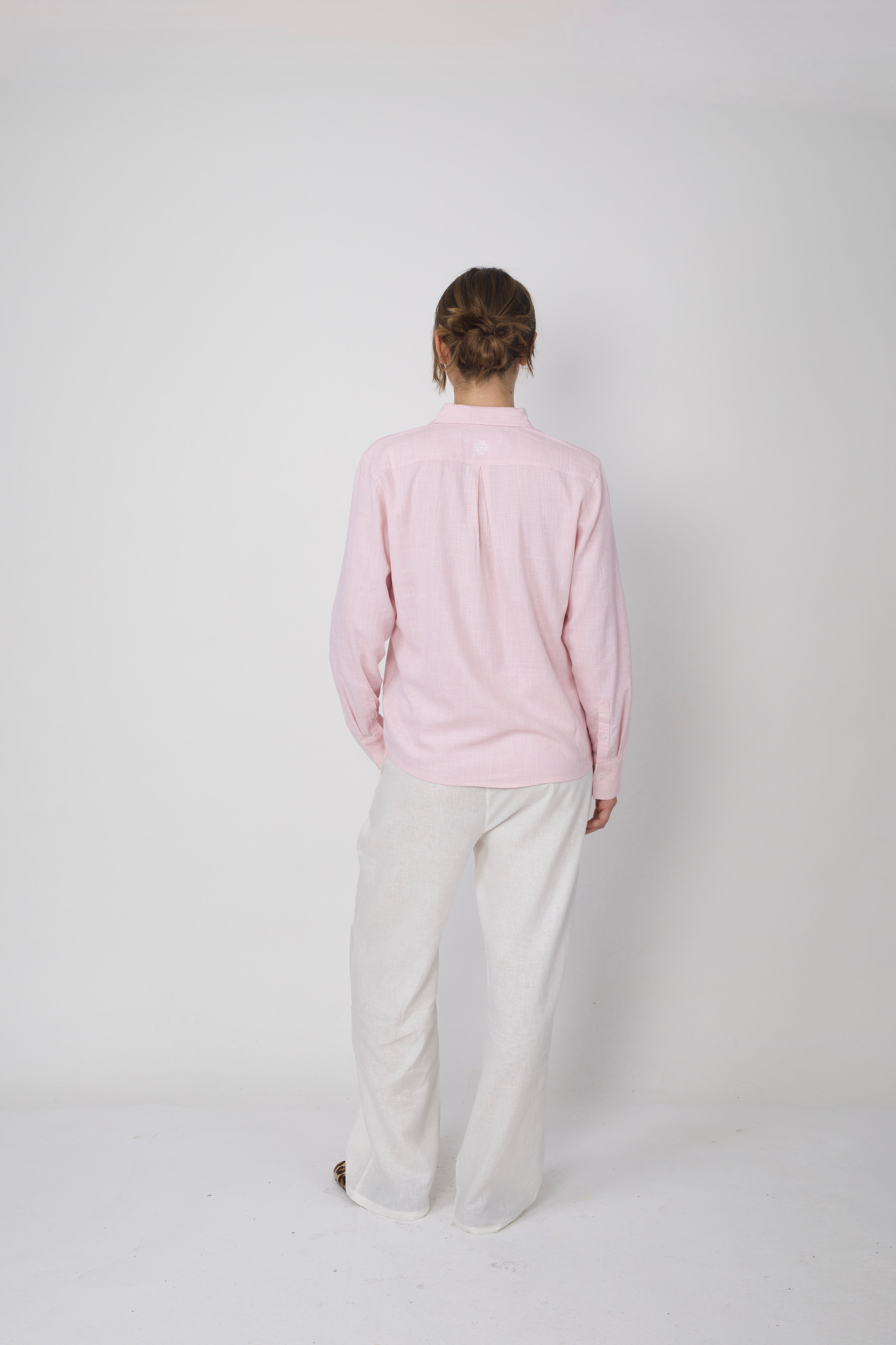 Textured Cotton Shirt Light Pink