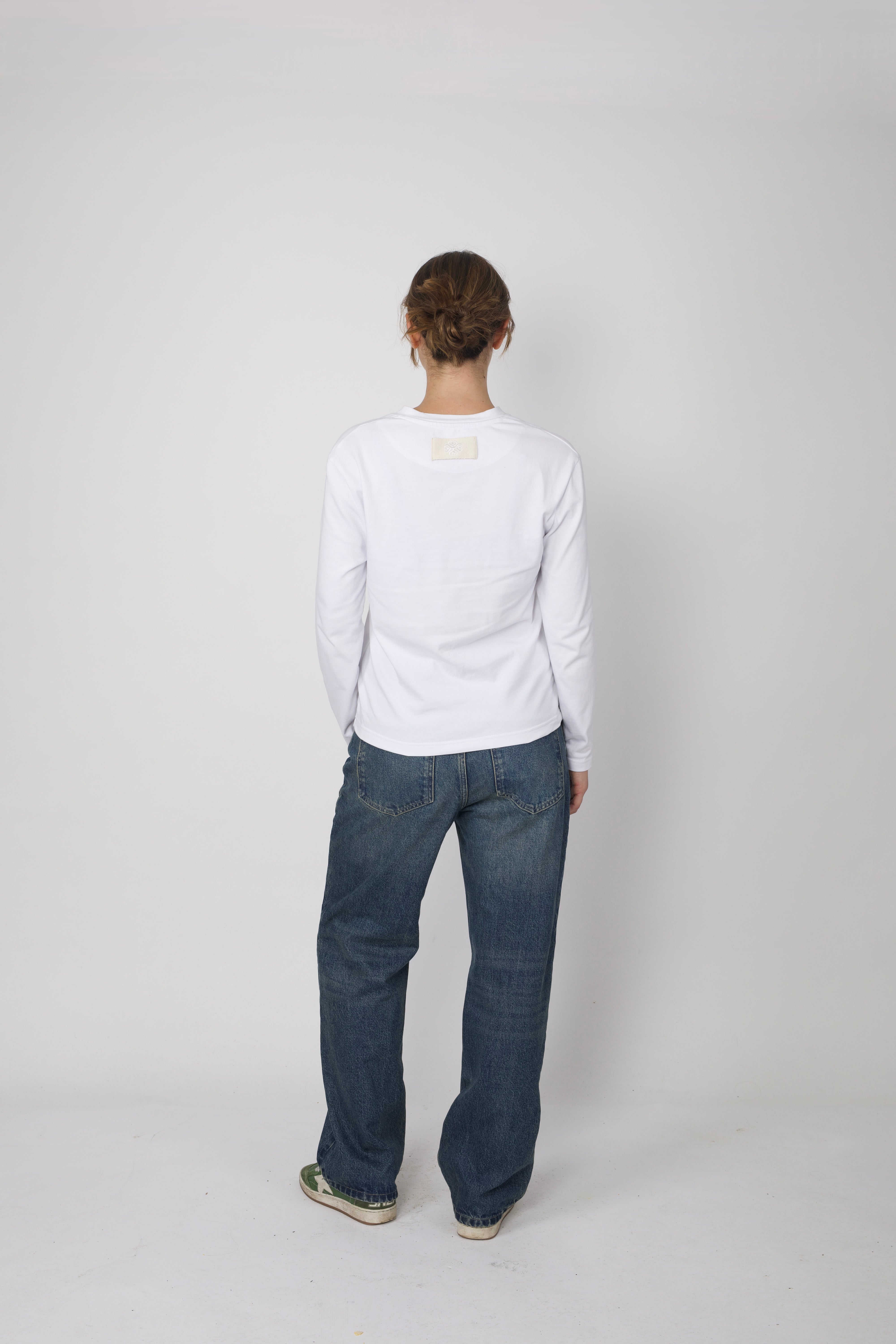 Slim Cotton Henley White
