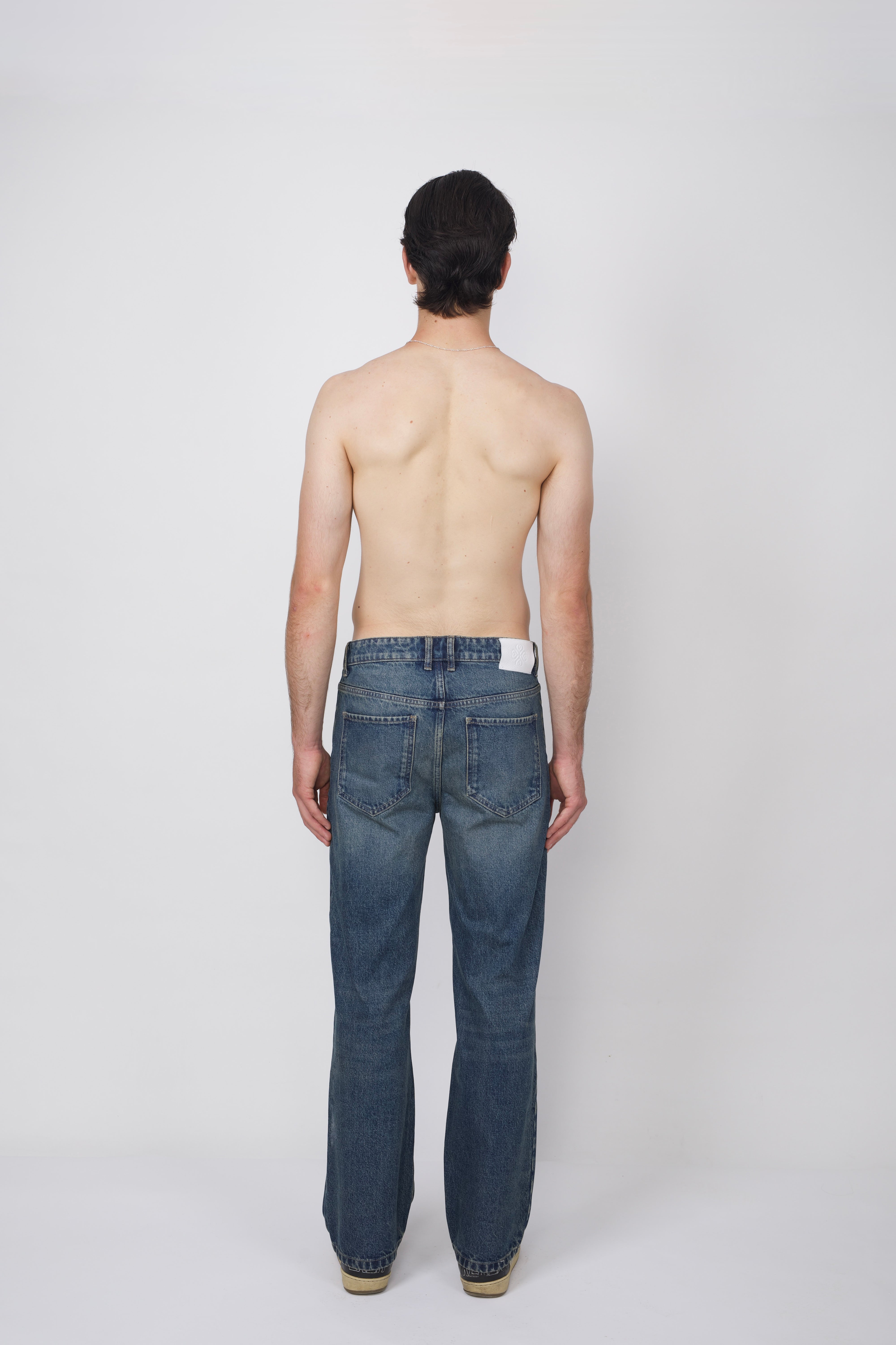 Straight Leg Denim Jeans Blue