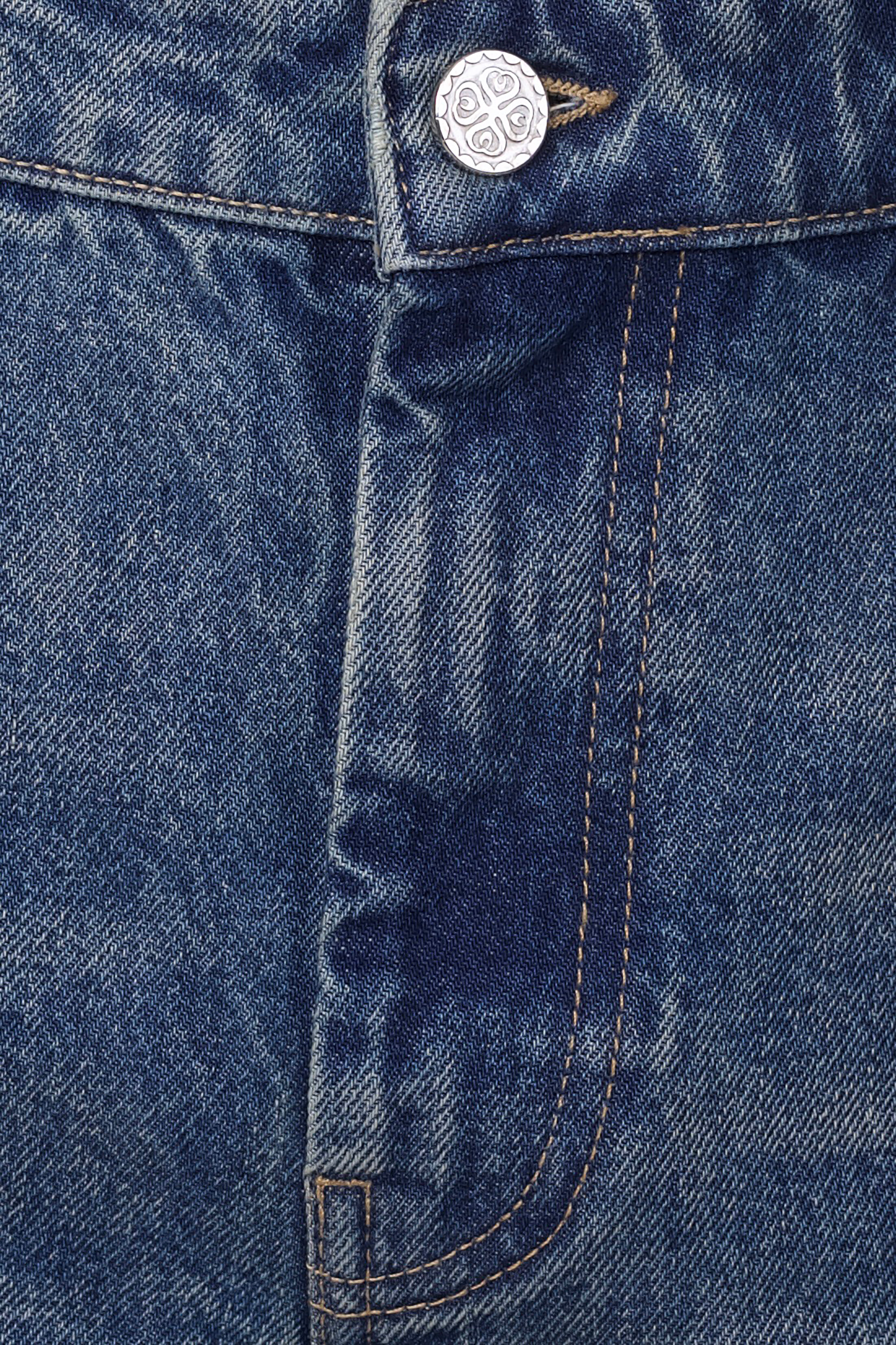 Straight Leg Denim Jeans Blue