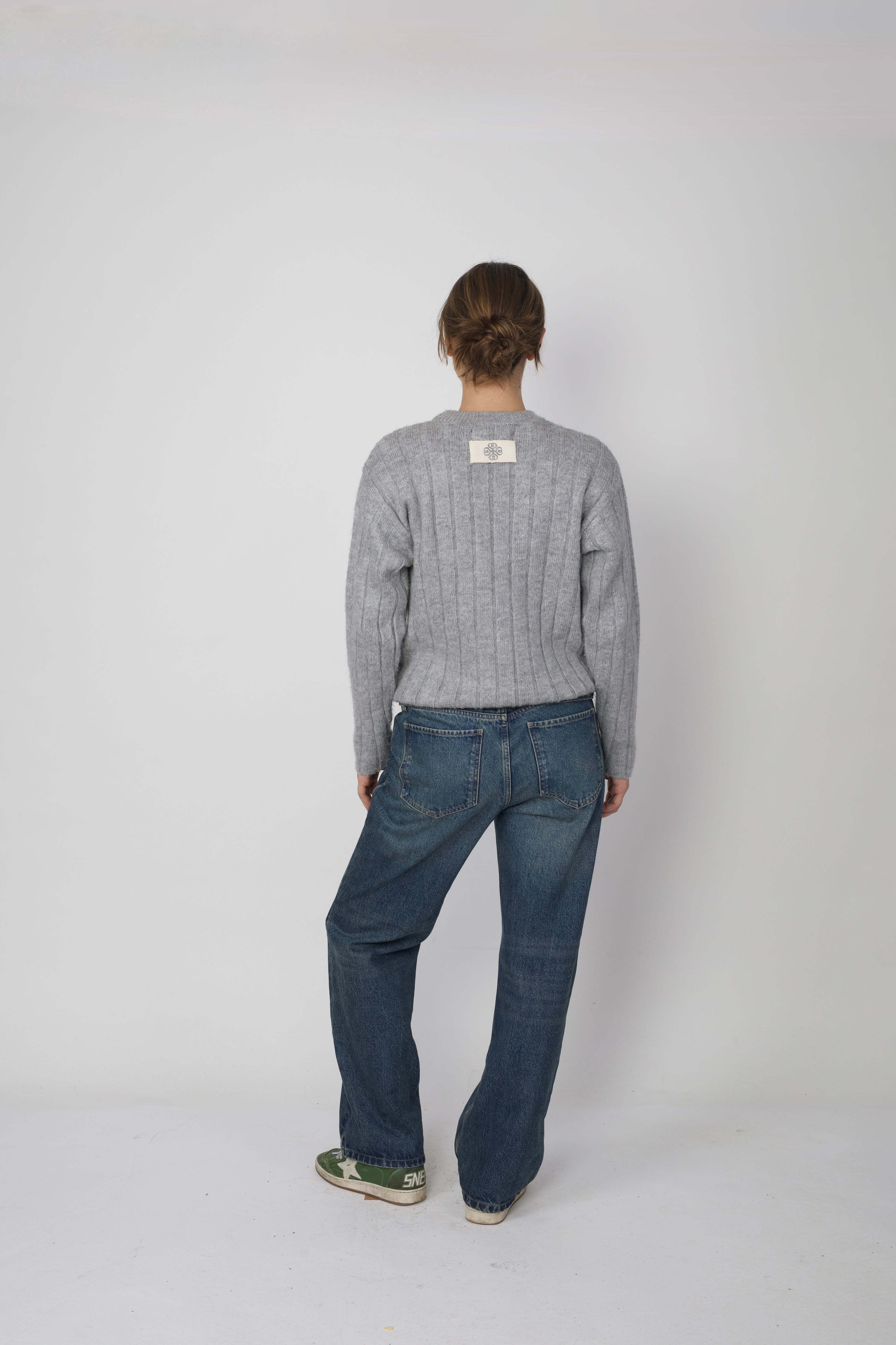 Brushed Knit Sweater Grey