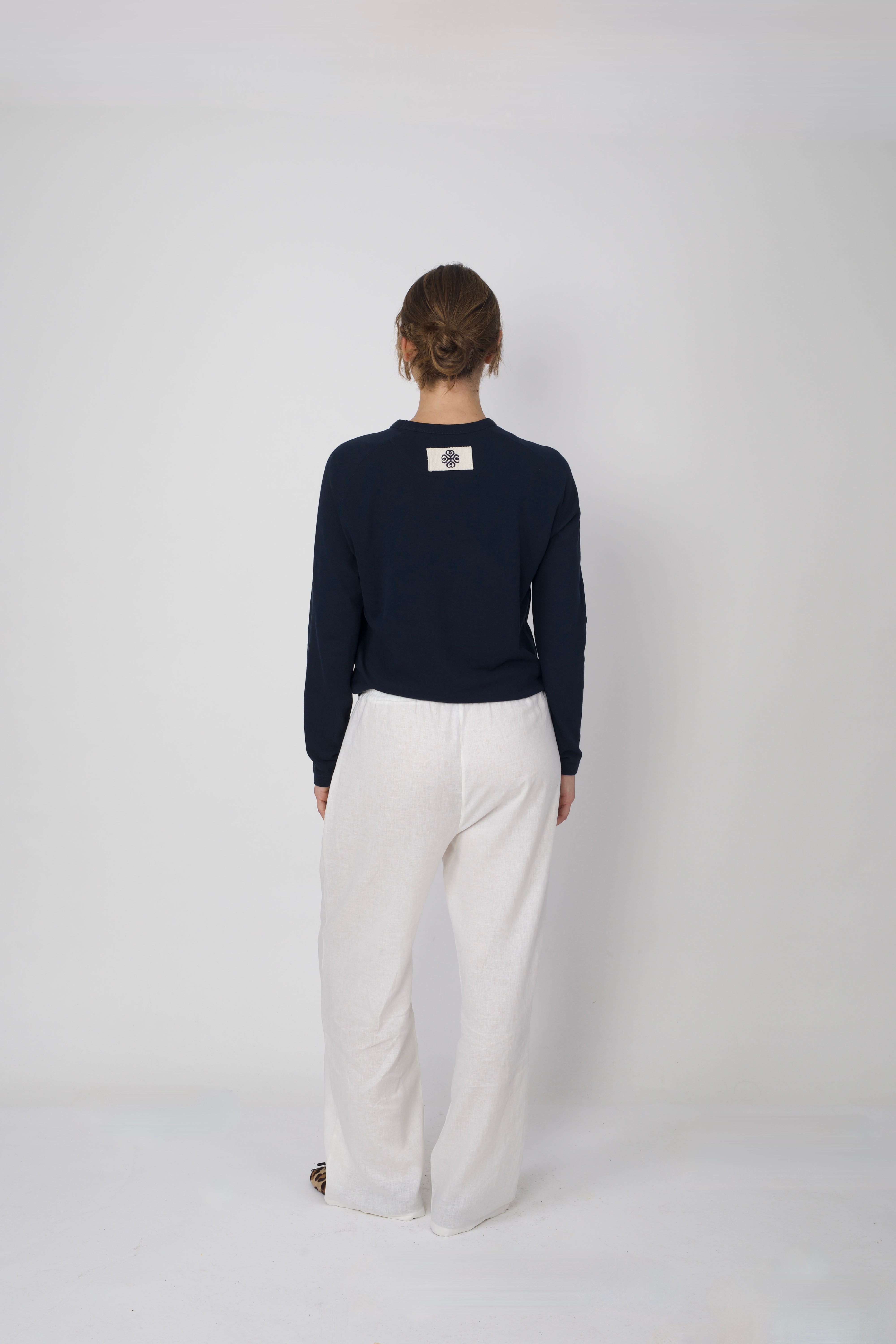 Cotton Piqué Longsleeve Navy