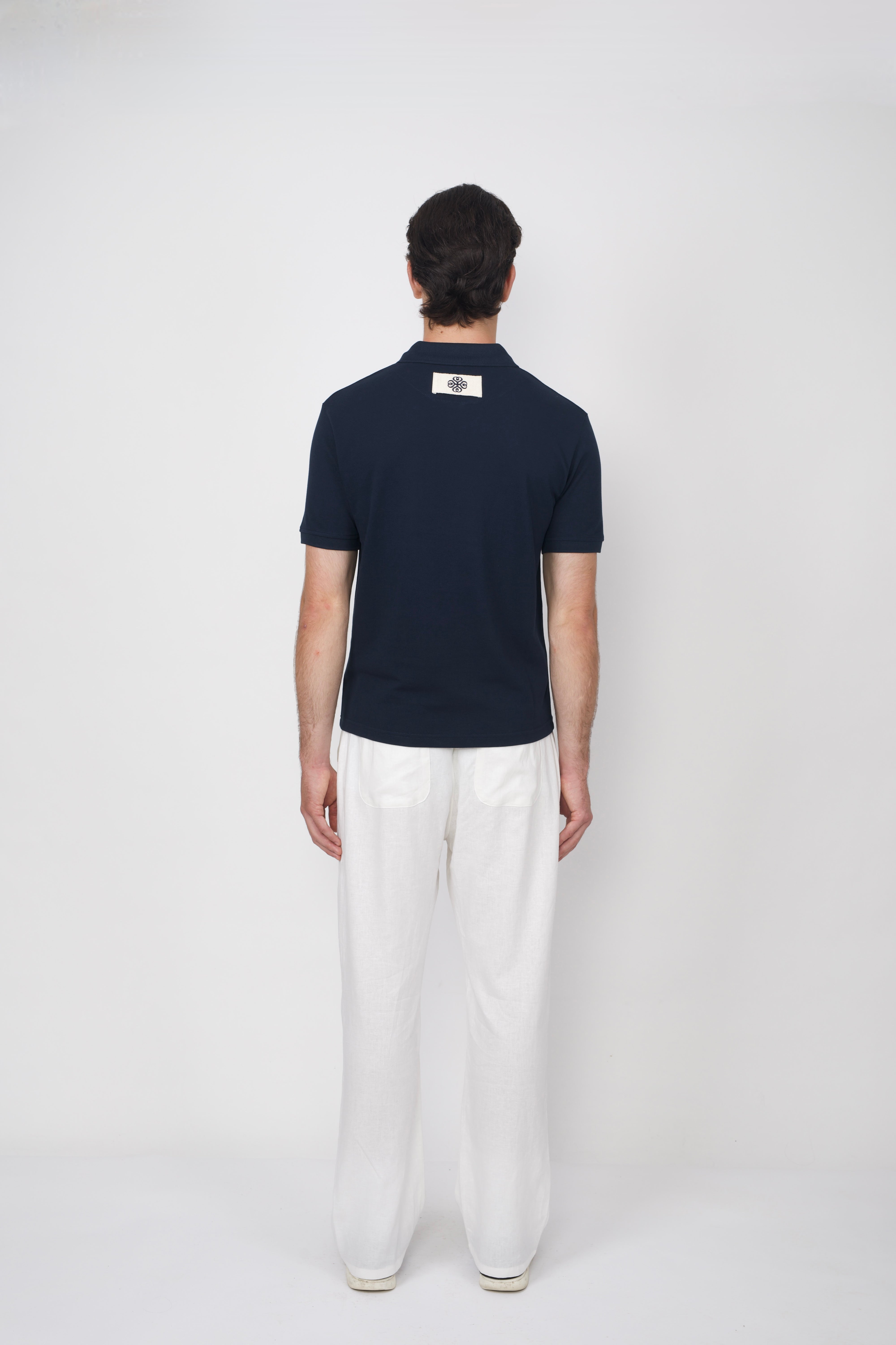 Cotton Piqué Polo Shirt Navy