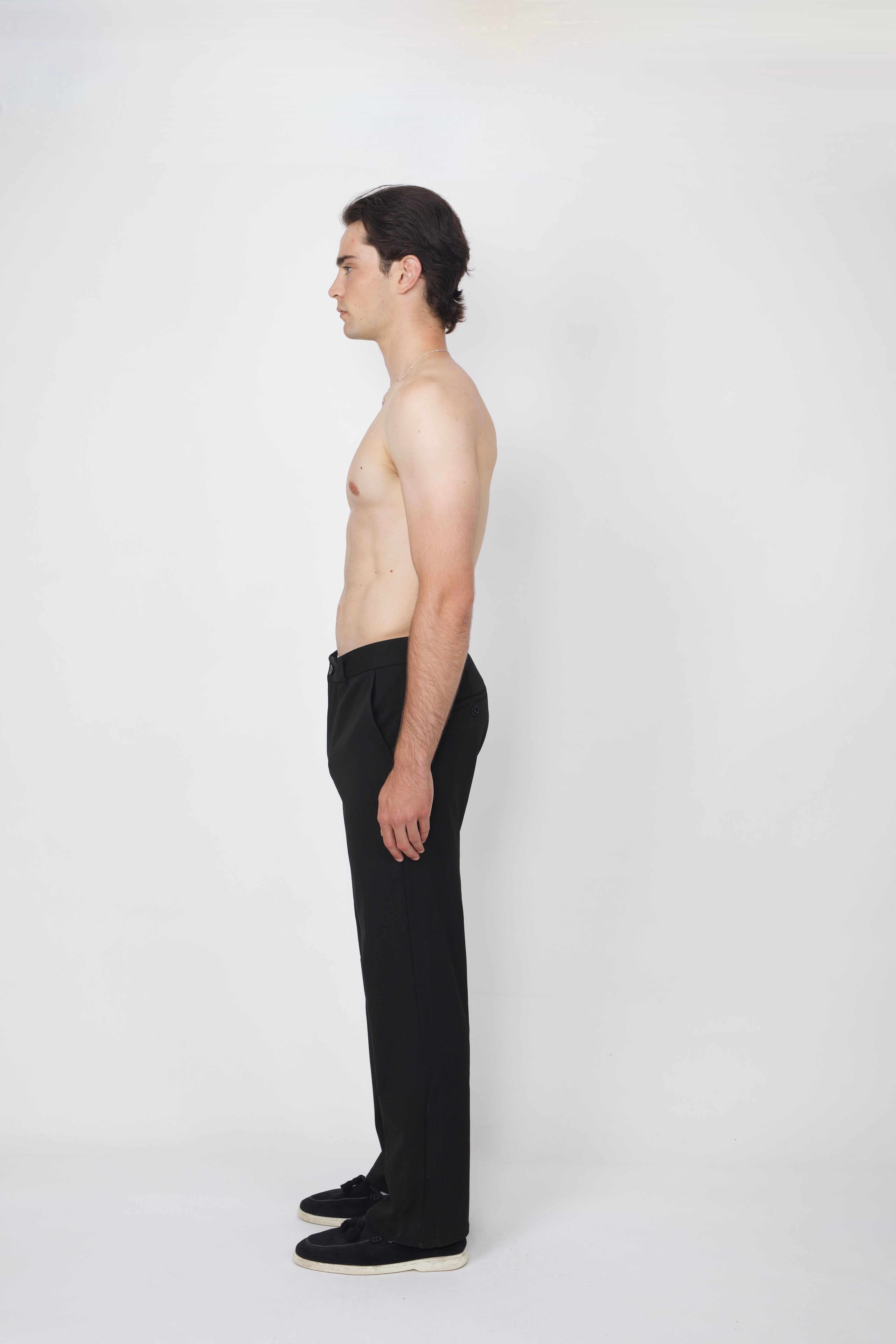 Straight Leg Tailored Chino Trousers Black