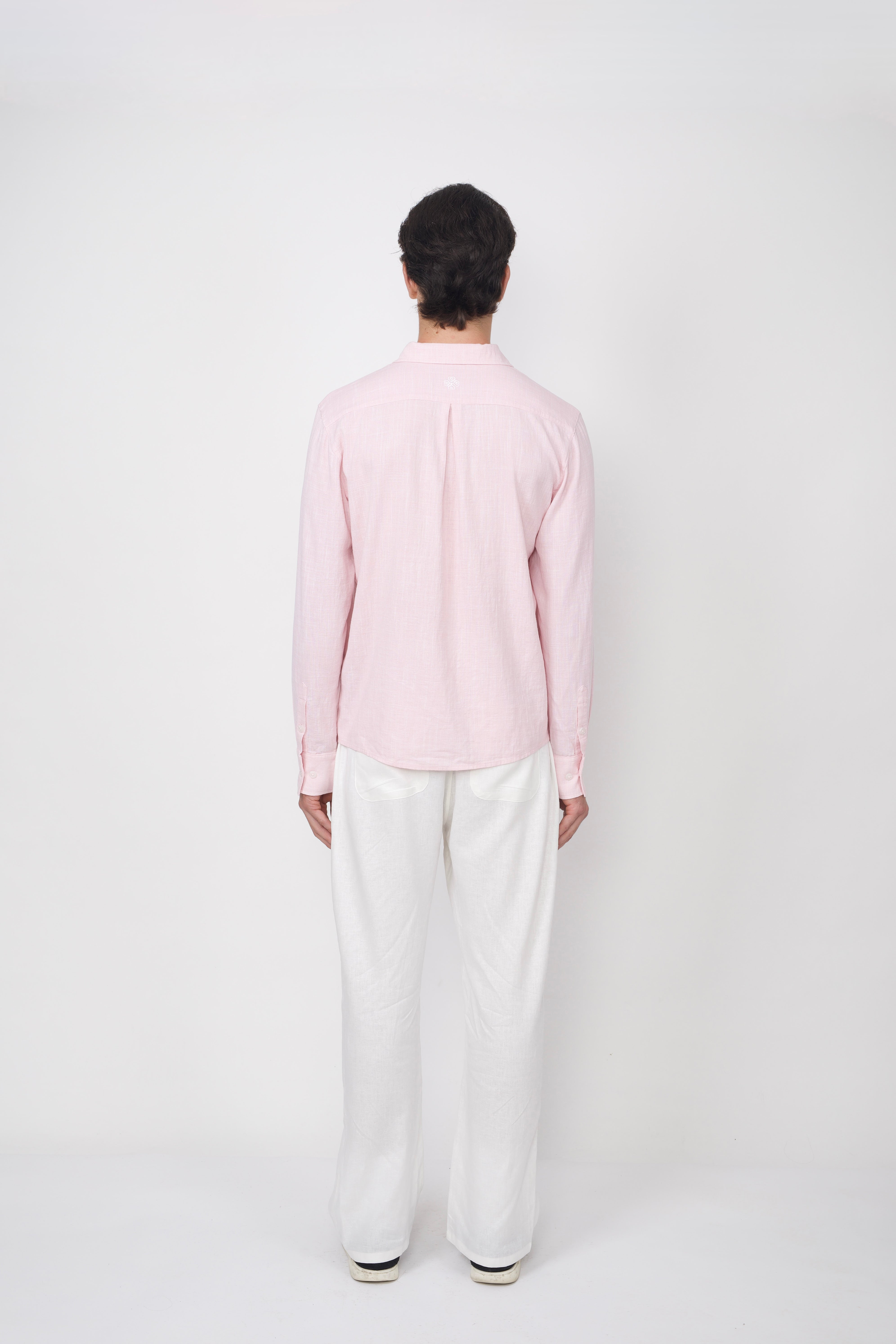 Textured Cotton Shirt Light Pink