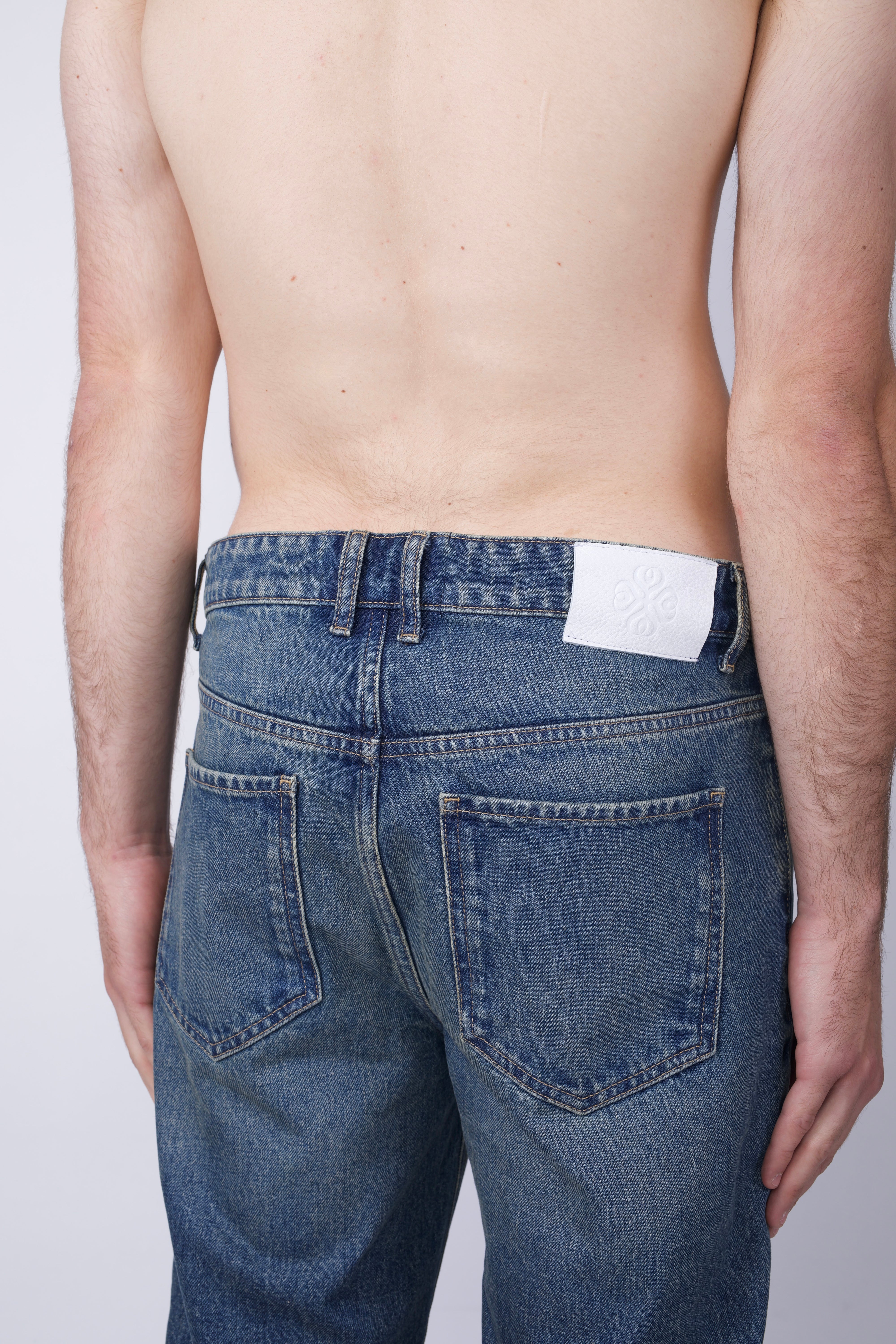 Straight Leg Denim Jeans Blue