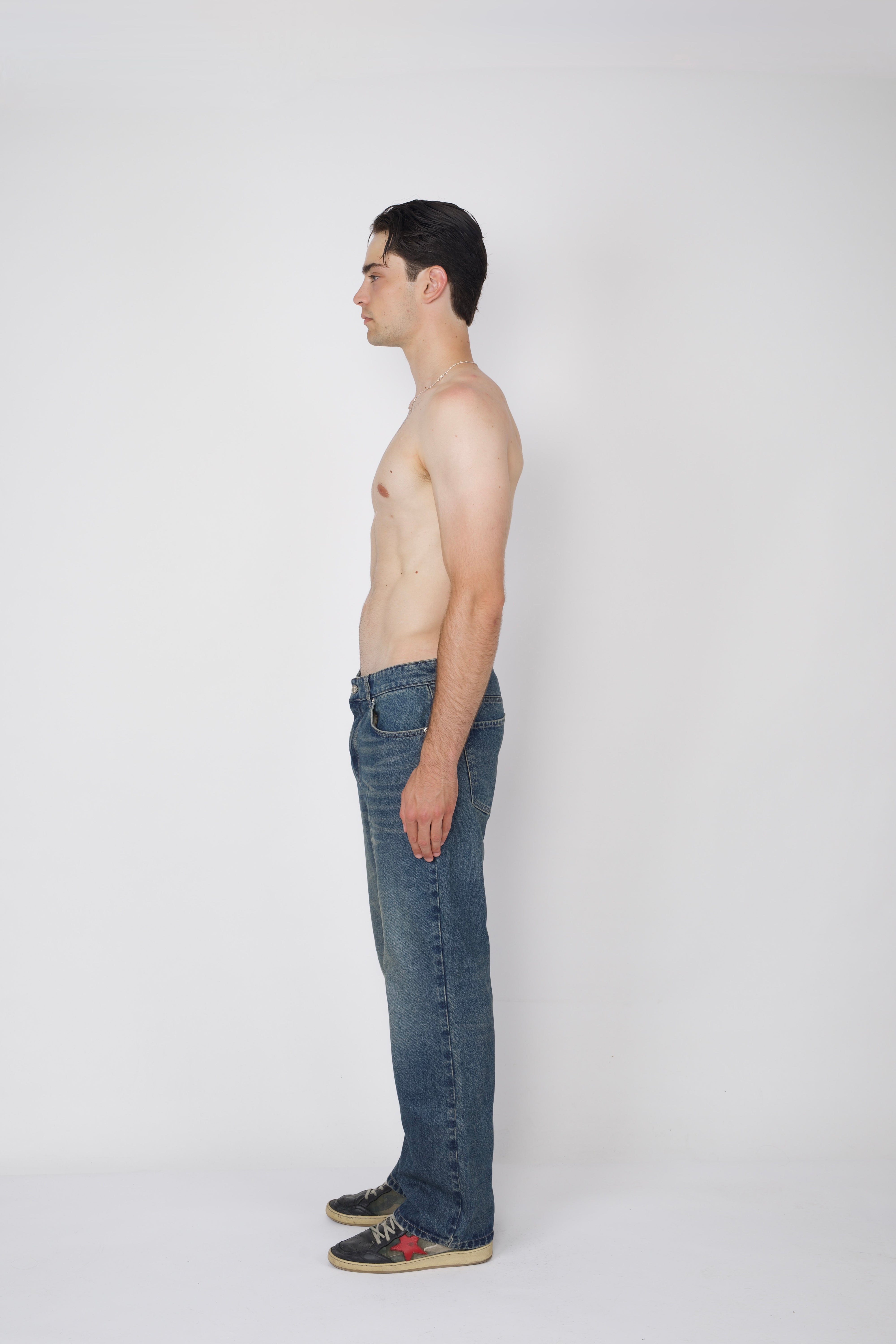 Straight Leg Denim Jeans Blue