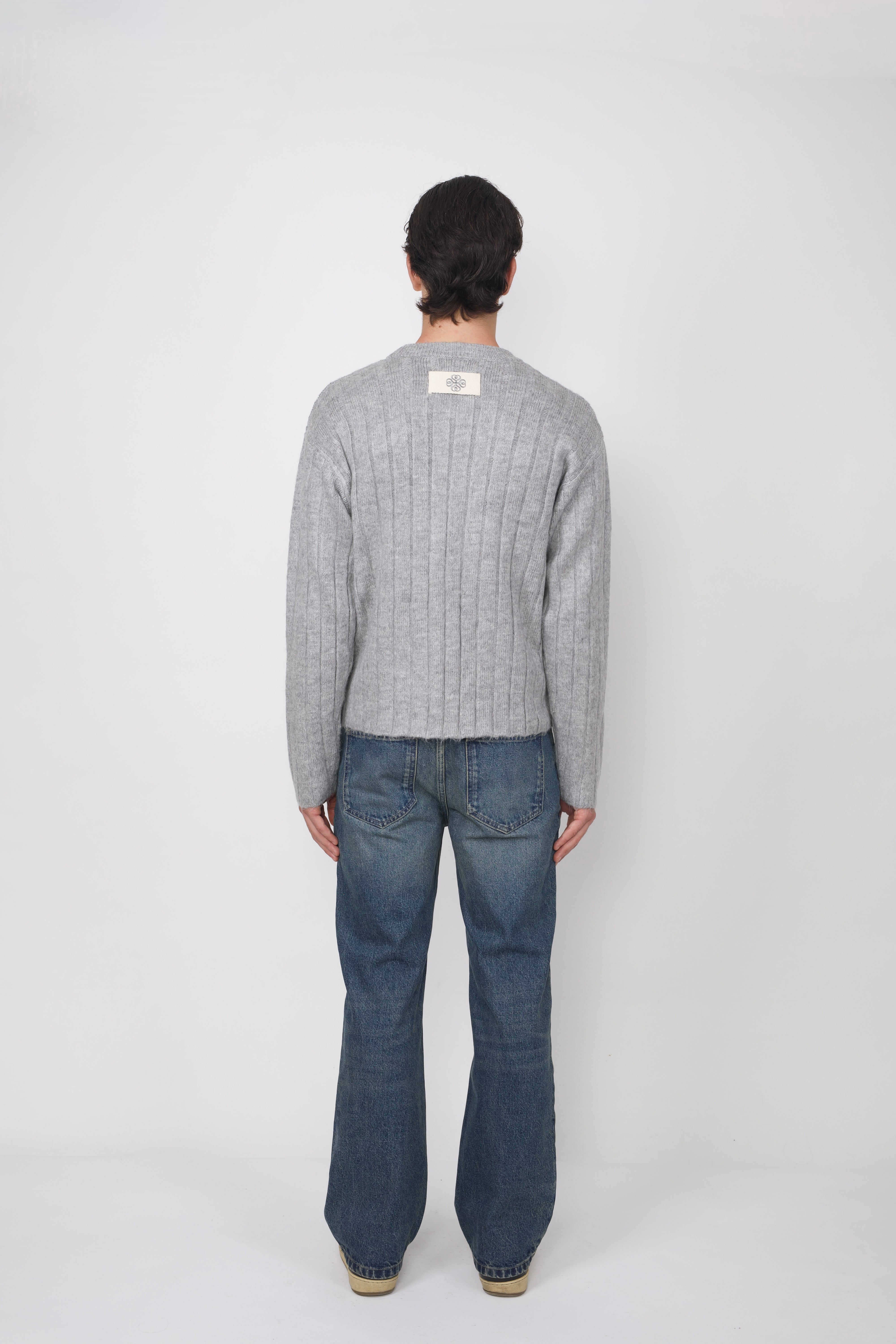 Brushed Knit Sweater Grey