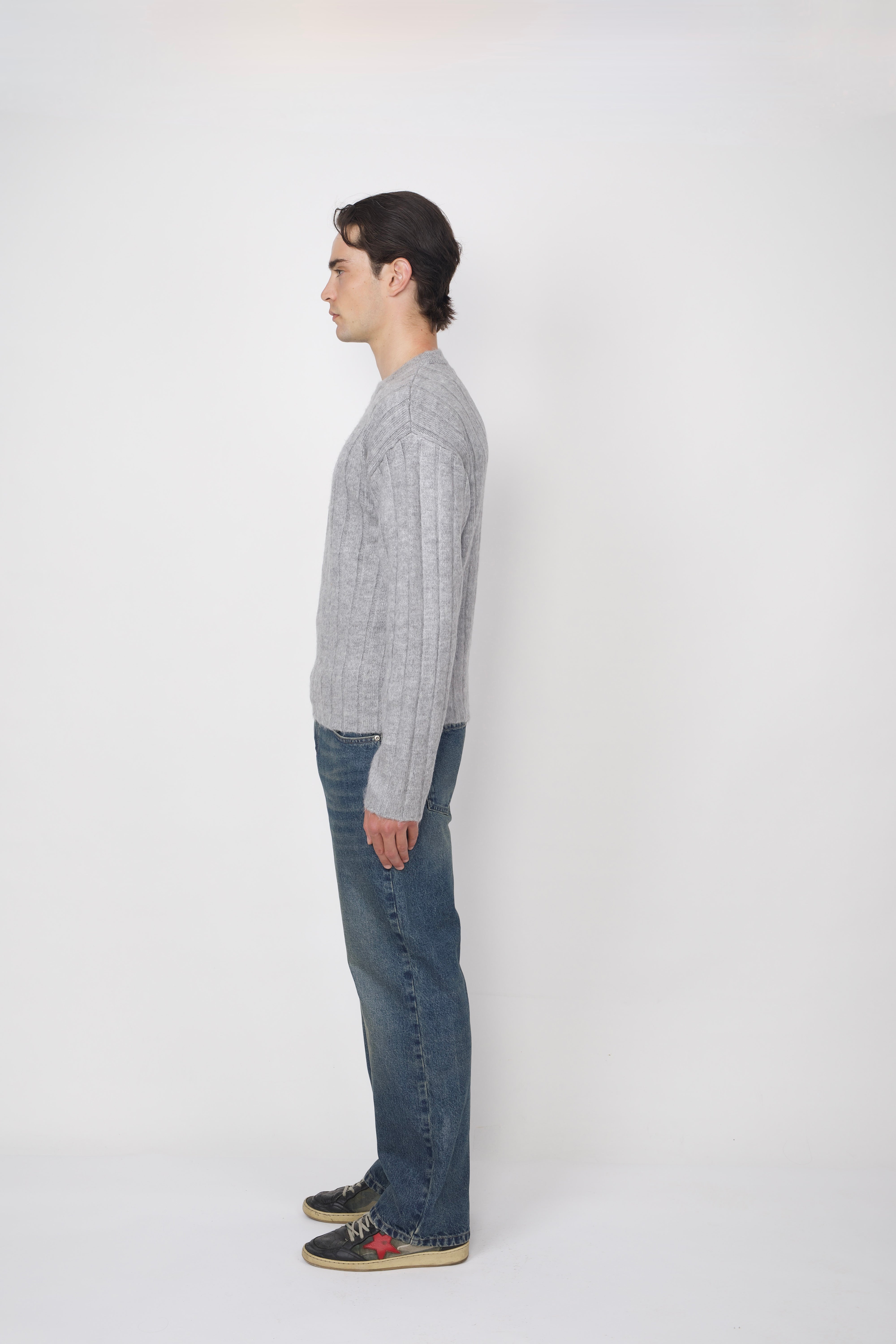 Brushed Knit Sweater Grey