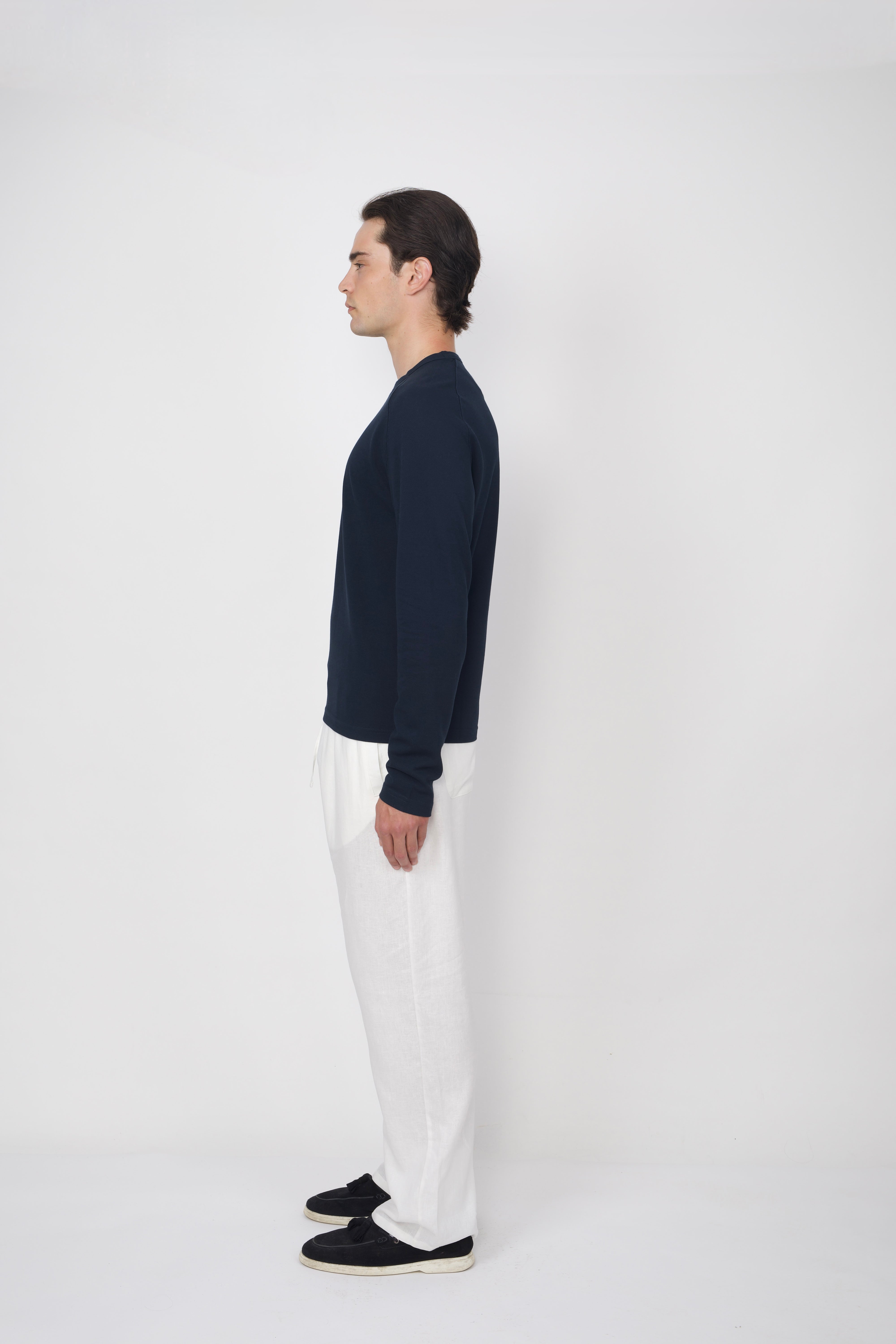 Cotton Piqué Longsleeve Navy