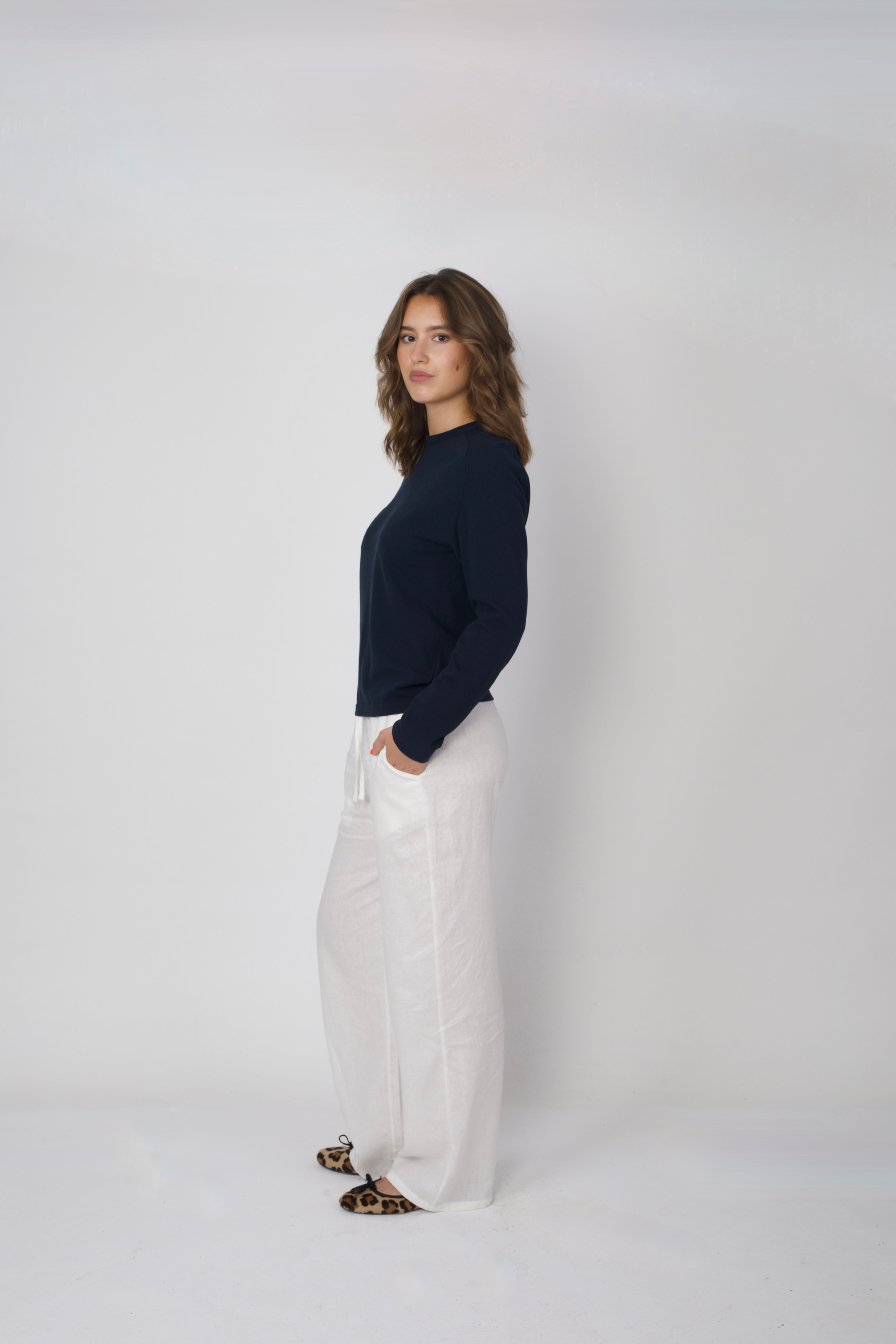 Cotton Piqué Longsleeve Navy