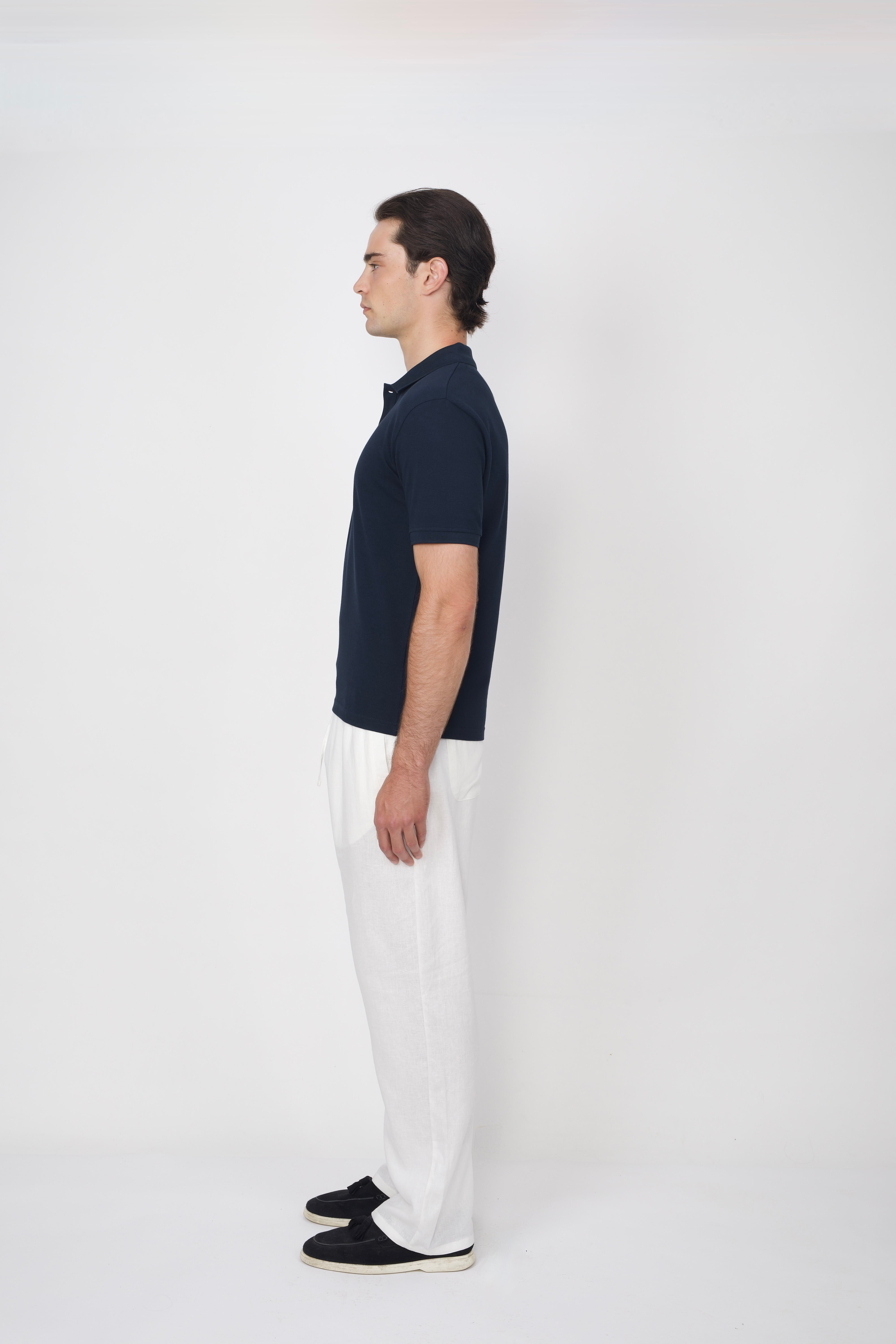Cotton Piqué Polo Shirt Navy